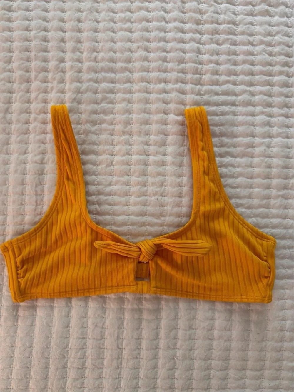 Xhilaration mustard yellow ribbed bikini top- Size L